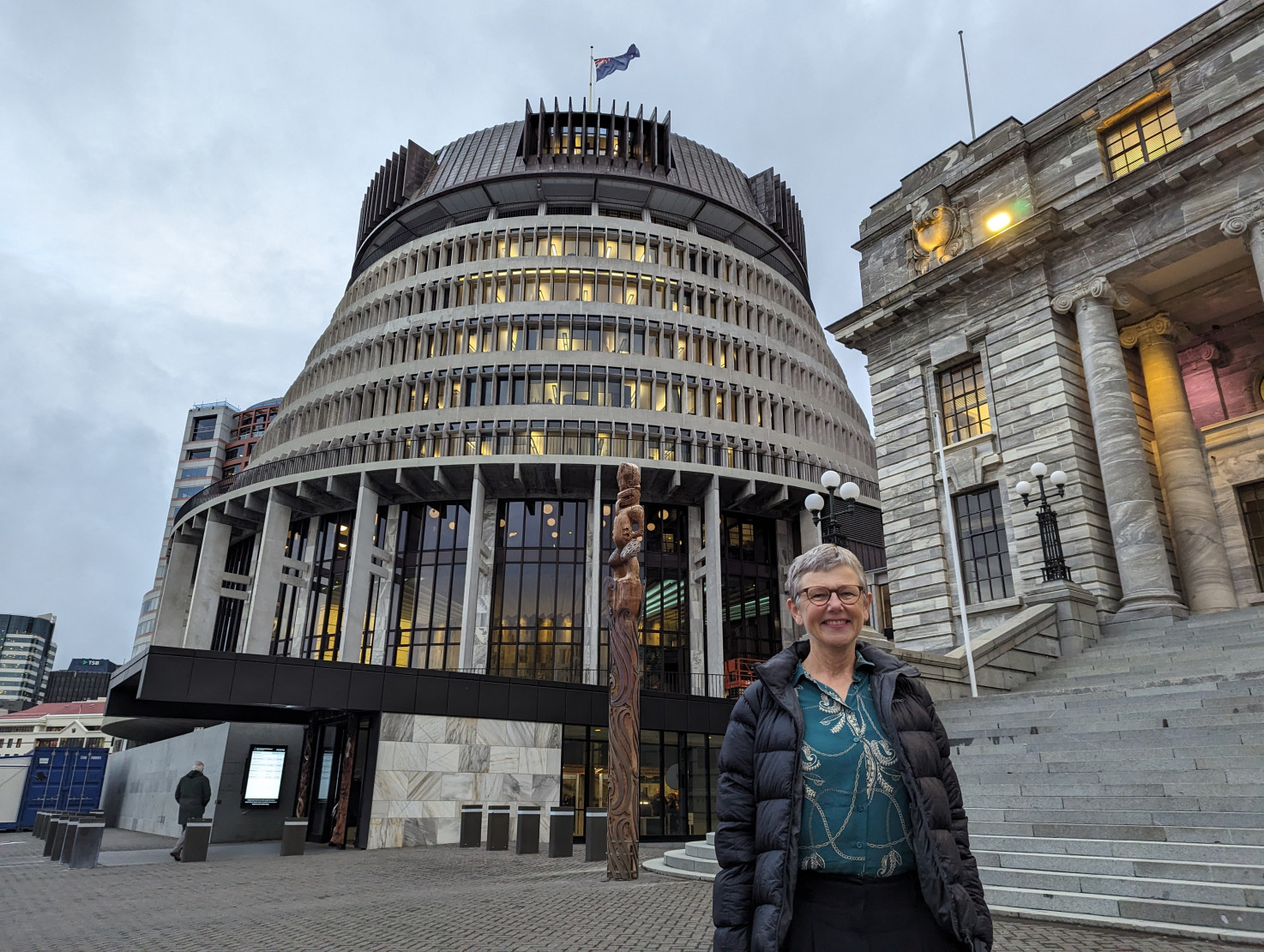 Professor Gill Dobbie outside Parliament