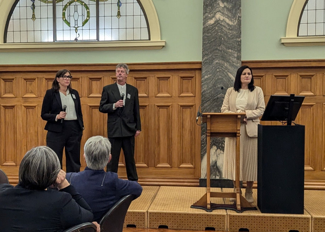 Dr Isabelle Chambefort and Prof Alan Brent answer MP questions with Dr Parmjeet Parmar MP