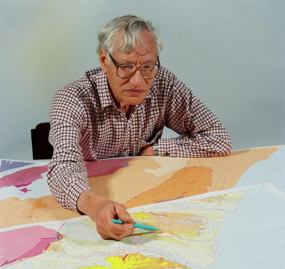 Pat Suggate working on the proofs of the Kumara-Moana map in 1999