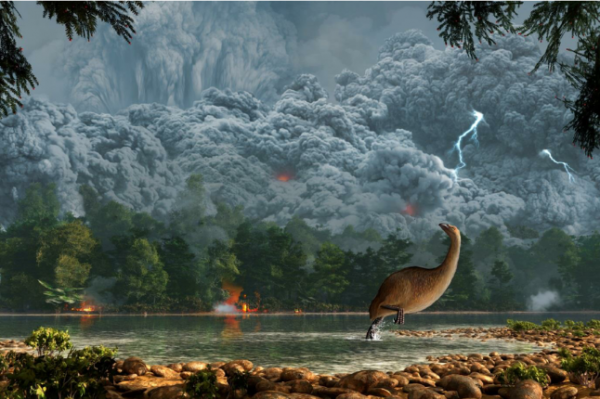 image Artists impression of the catastrophic final phase of the Taupo eruption of c AD 232 c Mark Garlick Custom